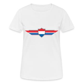 Niederlande Holland Fan Weltmeisterschaft - Frauen T-Shirt atmungsaktiv - Weiß - Vorne - AI Model Female 172 dark (172cm)
