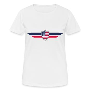 USA Fan Weltmeisterschaft - Frauen T-Shirt atmungsaktiv - Weiß - Vorne - AI Model Female 172 dark (172cm)