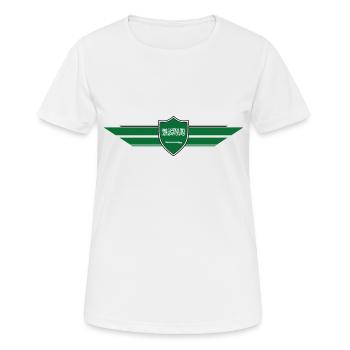 Saudi-Arabien Fan Weltmeisterschaft - Frauen T-Shirt atmungsaktiv - Weiß - Vorne - AI Model Female 172 dark (172cm)