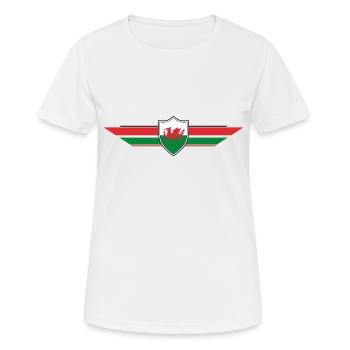 Wales Fan Weltmeisterschaft - Frauen T-Shirt atmungsaktiv - Weiß - Vorne - AI Model Female 172 dark (172cm)
