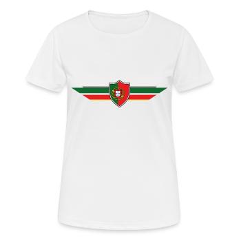 Portugal Fan Weltmeisterschaft - Frauen T-Shirt atmungsaktiv - Weiß - Vorne - AI Model Female 172 dark (172cm)