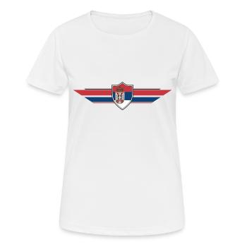 Serbien Fan Weltmeisterschaft - Frauen T-Shirt atmungsaktiv - Weiß - Vorne - AI Model Female 172 dark (172cm)