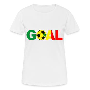 Fußball Senegal Tor - Frauen T-Shirt atmungsaktiv - Weiß - Vorne - AI Model Female 172 dark (172cm)