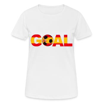 Fußball Spanien Tor - Frauen T-Shirt atmungsaktiv - Weiß - Vorne - AI Model Female 172 dark (172cm)