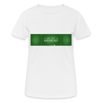 Es ist Kreidezeit Tafel Lustiger Spruch für Lehrer - Frauen T-Shirt atmungsaktiv - Weiß - Vorne - AI Model Female 172 dark (172cm)