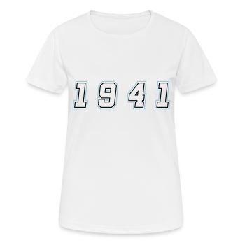 1941 Année Numéro - T-shirt respirant Femme - blanc - Devant - AI Model Female 172 dark (172cm)