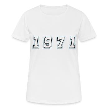 1971 Jahr Zahl - Frauen T-Shirt atmungsaktiv - Weiß - Vorne - AI Model Female 172 dark (172cm)