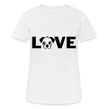 Hundeliebe - Frauen T-Shirt atmungsaktiv - Weiß - Vorne - AI Model Female 172 dark (172cm)