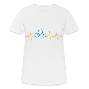 Fahrrad Herzschlag Bike - Frauen T-Shirt atmungsaktiv - Weiß - Vorne - AI Model Female 172 dark (172cm)