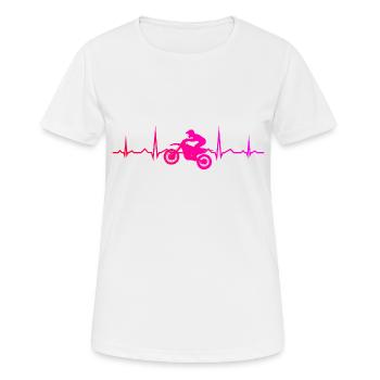 Motocross Dirt Bike Supermoto Freestyle Motocross Femme - T-shirt respirant Femme - blanc - Devant - AI Model Female 172 dark (172cm)