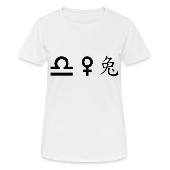 waage venus hase - Frauen T-Shirt atmungsaktiv - Weiß - Vorne - AI Model Female 172 dark (172cm)