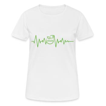 vegan ekg Herzschlag Puls veganuary Tierrechte - Frauen T-Shirt atmungsaktiv - Weiß - Vorne - AI Model Female 172 dark (172cm)