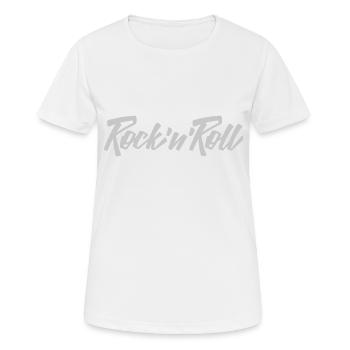 rock n roll,hardrock, basser, heavy - Frauen T-Shirt atmungsaktiv - Weiß - Vorne - AI Model Female 172 dark (172cm)