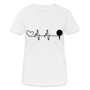 Pfanne Küche Herzschlag - Frauen T-Shirt atmungsaktiv - Weiß - Vorne - AI Model Female 172 dark (172cm)