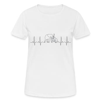 Elefanten Familie Herzschlag Elternteil mit Jungem - Frauen T-Shirt atmungsaktiv - Weiß - Vorne - AI Model Female 172 dark (172cm)