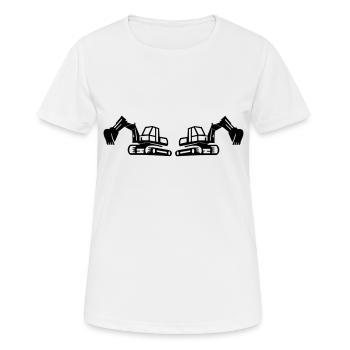 bagger 2 - Frauen T-Shirt atmungsaktiv - Weiß - Vorne - AI Model Female 172 dark (172cm)