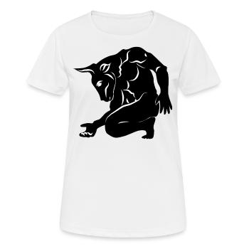 Minotaurus Griechische Mythologie - Frauen T-Shirt atmungsaktiv - Weiß - Vorne - AI Model Female 172 dark (172cm)