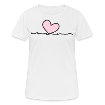 ligne de coeur rose - T-shirt respirant Femme - blanc - Devant - AI Model Female 172 dark (172cm)
