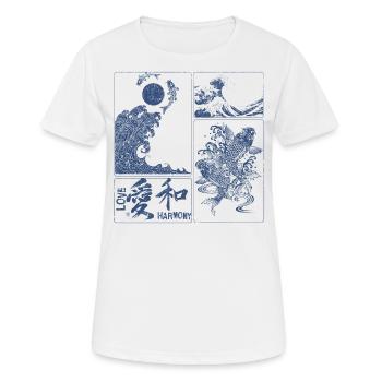 Japanese spirit Love Harmony - T-shirt respirant Femme - blanc - Devant - AI Model Female 172 dark (172cm)