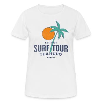 Surftour Teahupoo Tahiti - Frauen T-Shirt atmungsaktiv - Weiß - Vorne - AI Model Female 172 dark (172cm)