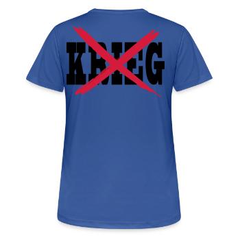 Gegen Krieg Antikrieg Peace - Frauen T-Shirt atmungsaktiv - Royalblau - Hinten - AI Model Female 172 light (172cm)