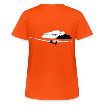 Segelflugzeug Segelfliegen Segelflieger - Frauen T-Shirt atmungsaktiv - Neonorange - Hinten - AI Model Female 172 dark (172cm)