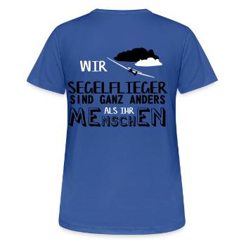 Segelflugzeug Segelfliegen Segelflieger - Frauen T-Shirt atmungsaktiv - Royalblau - Hinten - AI Model Female 172 light (172cm)