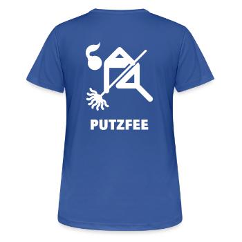 Putzfee / Putzfrau - Frauen T-Shirt atmungsaktiv - Royalblau - Hinten - AI Model Female 172 light (172cm)