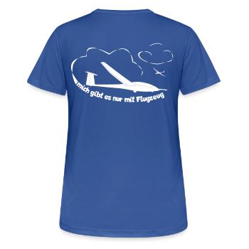 Segelflugzeug Segelfliegen Segelflieger - Frauen T-Shirt atmungsaktiv - Royalblau - Hinten - AI Model Female 172 light (172cm)