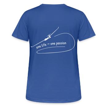 Planeur planeur pilote de planeur volant - T-shirt respirant Femme - bleu royal - Dos - AI Model Female 172 light (172cm)