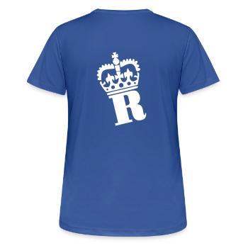R – Name - Buchstabe - Frauen T-Shirt atmungsaktiv - Royalblau - Hinten - AI Model Female 172 light (172cm)