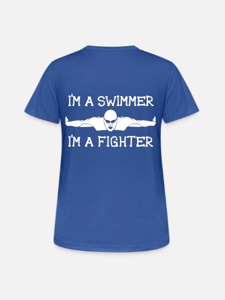 I'm a swimmer / I'm a fighter - Frauen T-Shirt atmungsaktiv - Royalblau