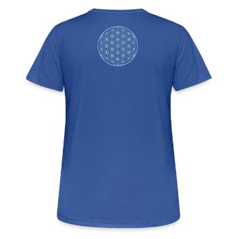Flower of Life white - Women's Breathable T-Shirt - royal blue - Back - AI Model Female 172 light (172cm)