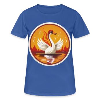 Schwan - Frauen T-Shirt atmungsaktiv - Royalblau - Vorne - AI Model Female 172 light (172cm)