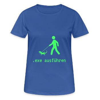 .exe ausführen ADMIN - Frauen T-Shirt atmungsaktiv - Royalblau - Vorne - AI Model Female 172 light (172cm)