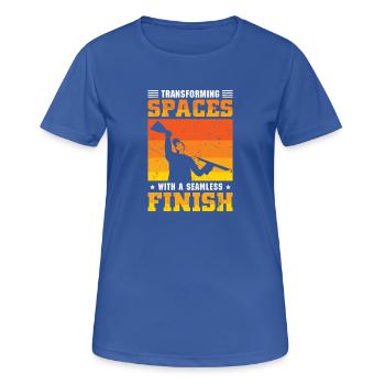 Constructeur de plaques de plâtre Installateur de plaques de plâtre - T-shirt respirant Femme - bleu royal - Devant - AI Model Female 172 light (172cm)