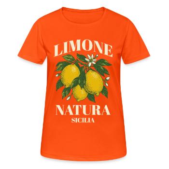 Limone Natura Sizilien - Frauen T-Shirt atmungsaktiv - Neonorange - Vorne - AI Model Female 172 dark (172cm)