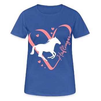 Haflinger Herz - Frauen T-Shirt atmungsaktiv - Royalblau - Vorne - AI Model Female 172 light (172cm)