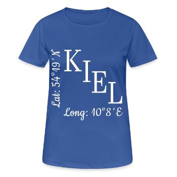 Kiel - Frauen T-Shirt atmungsaktiv - Royalblau - Vorne - AI Model Female 172 light (172cm)