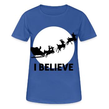 I Believe In Santa Claus - T-shirt respirant Femme - bleu royal - Devant - AI Model Female 172 light (172cm)
