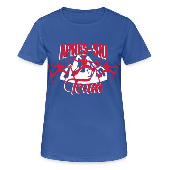 après-ski équipe - ski - hiver vacances d’hiver - T-shirt respirant Femme - bleu royal - Devant - AI Model Female 172 light (172cm)