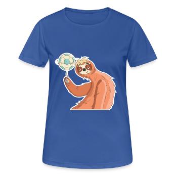 Sloth World Cup football World Cup gift - Women's Breathable T-Shirt - royal blue - Front - AI Model Female 172 light (172cm)
