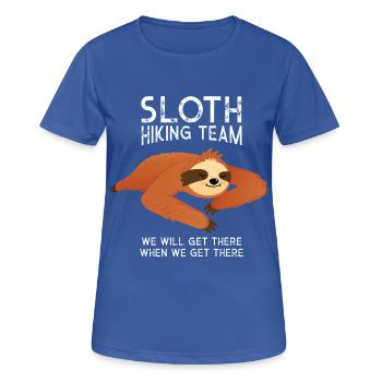 Sloth Hiking Team, Hiking, Mountain - Frauen T-Shirt atmungsaktiv - Royalblau - Vorne - AI Model Female 172 light (172cm)