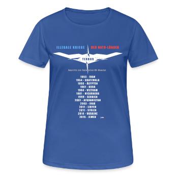 35_Illegale_Kriege__ - Frauen T-Shirt atmungsaktiv - Royalblau - Vorne - AI Model Female 172 light (172cm)
