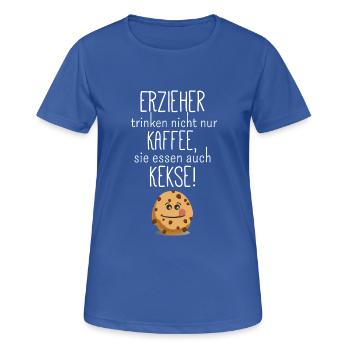 Erzieher essen auch Kekse - Frauen T-Shirt atmungsaktiv - Royalblau - Vorne - AI Model Female 172 light (172cm)