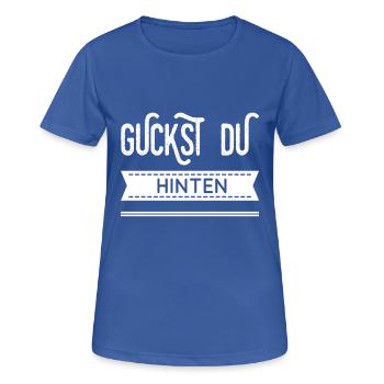 kuck auf die Rückseite - Frauen T-Shirt atmungsaktiv - Royalblau - Vorne - AI Model Female 172 light (172cm)
