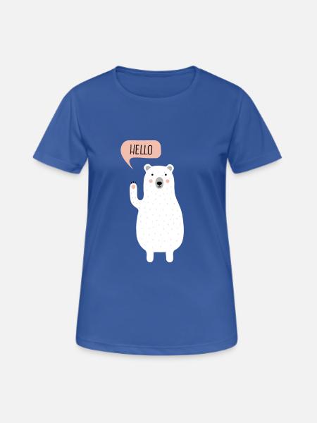 Cute Winter Polar Bear Illustration - Women's Breathable T-Shirt - royal blue