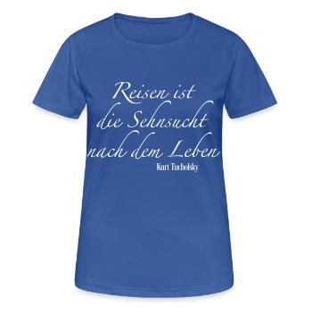 reisen - Frauen T-Shirt atmungsaktiv - Royalblau - Vorne - AI Model Female 172 light (172cm)