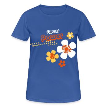 Flower Power - Frauen T-Shirt atmungsaktiv - Royalblau - Vorne - AI Model Female 172 light (172cm)