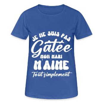 Mon mari m aime je ne suis pas gâtée - T-shirt respirant Femme - bleu royal - Devant - AI Model Female 172 light (172cm)